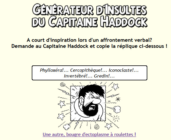 Xerador de insultos automáticos do Capitán Haddock